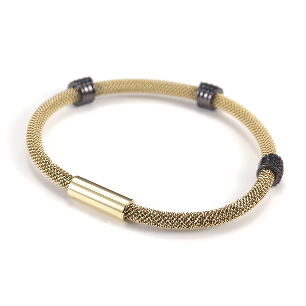 Black small circular bracelet-NSB1563ST