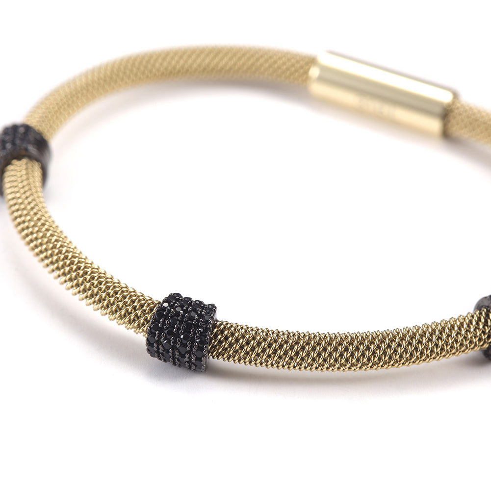 Black small circular bracelet-NSB1563ST