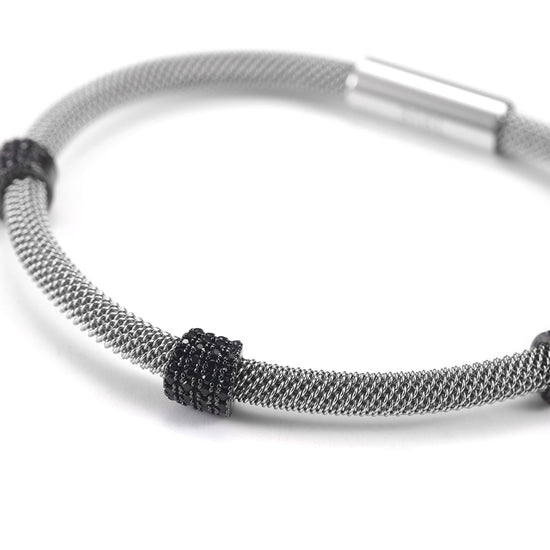 Black small circular bracelet-NSB1563ST