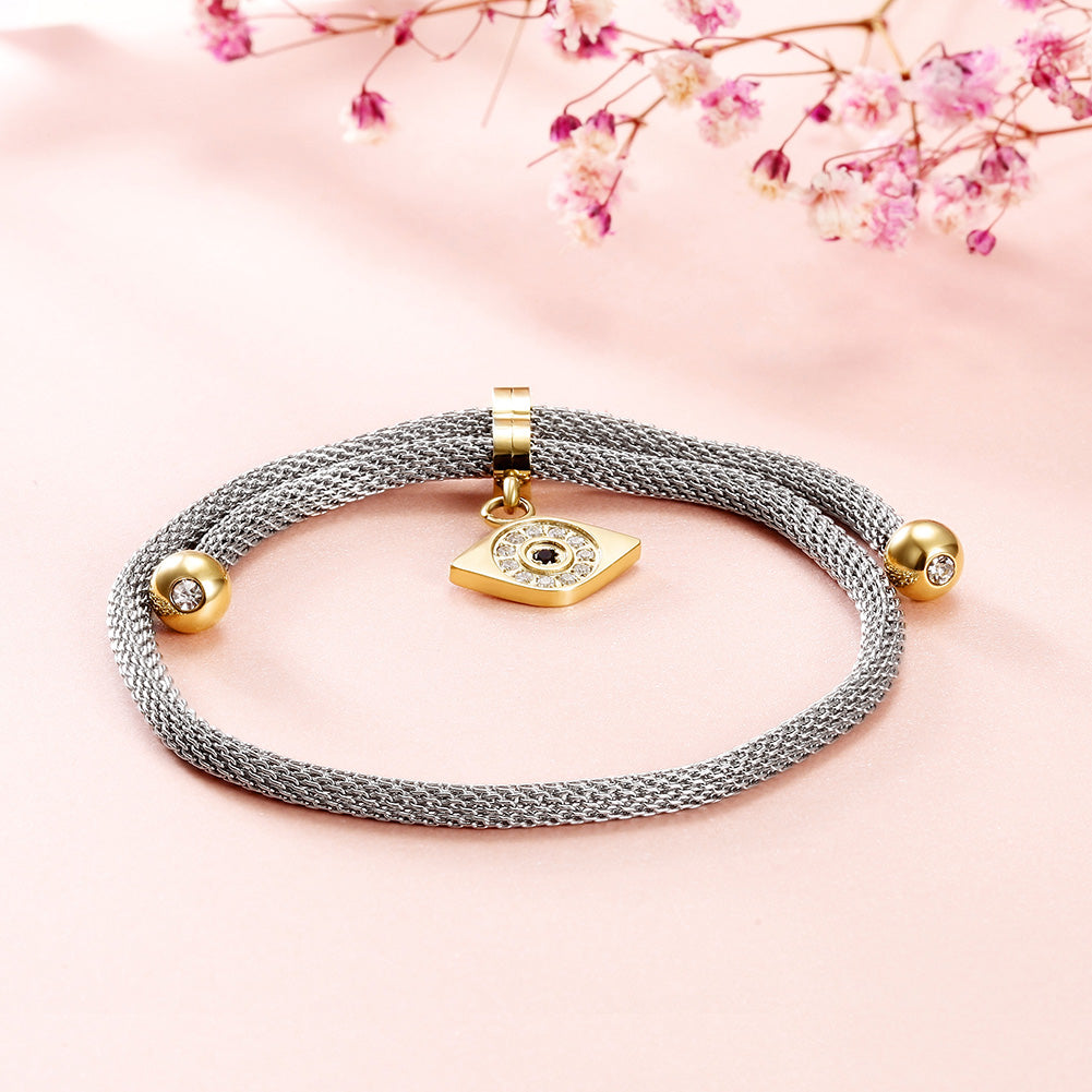 Iron chain eye pendant bracelet-NSB1564STWGGC