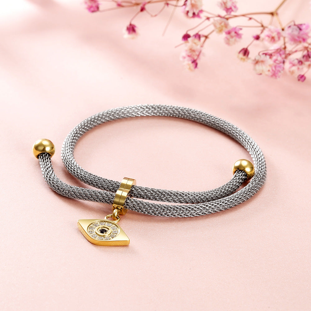 Iron chain eye pendant bracelet-NSB1564STWGGC