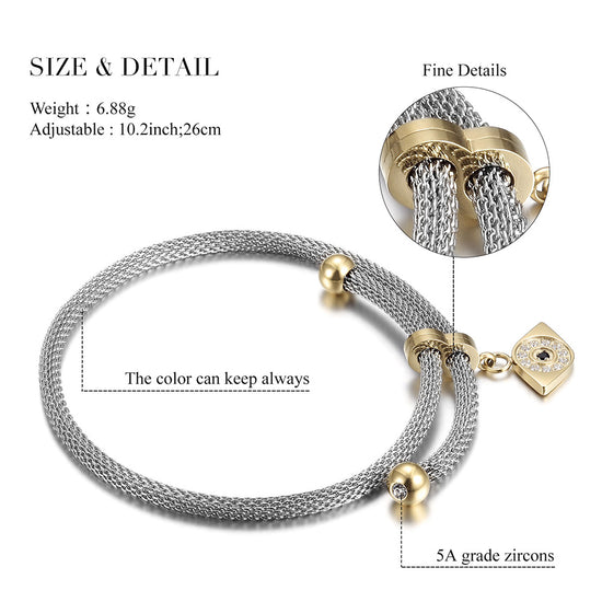 Iron chain eye pendant bracelet-NSB1564STWGGC