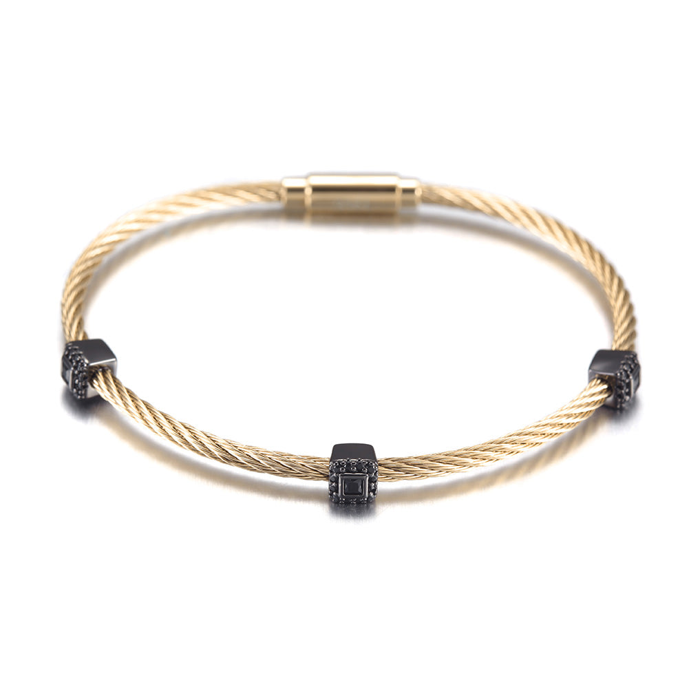 Cable Twisted Circle Bracelet-NSB1566ST