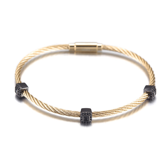 Cable Twisted Circle Bracelet-NSB1566ST