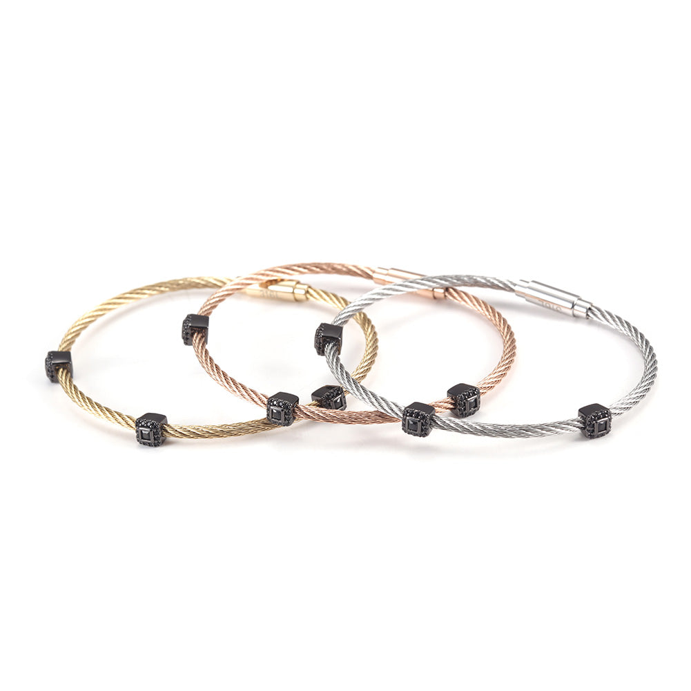 Cable Twisted Circle Bracelet-NSB1566ST