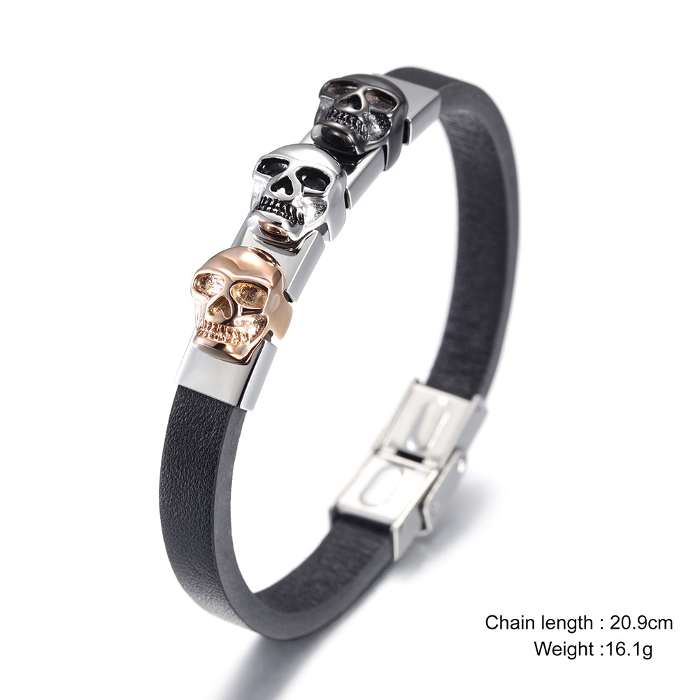 Black belt skeleton bracelet-NSB1572ST
