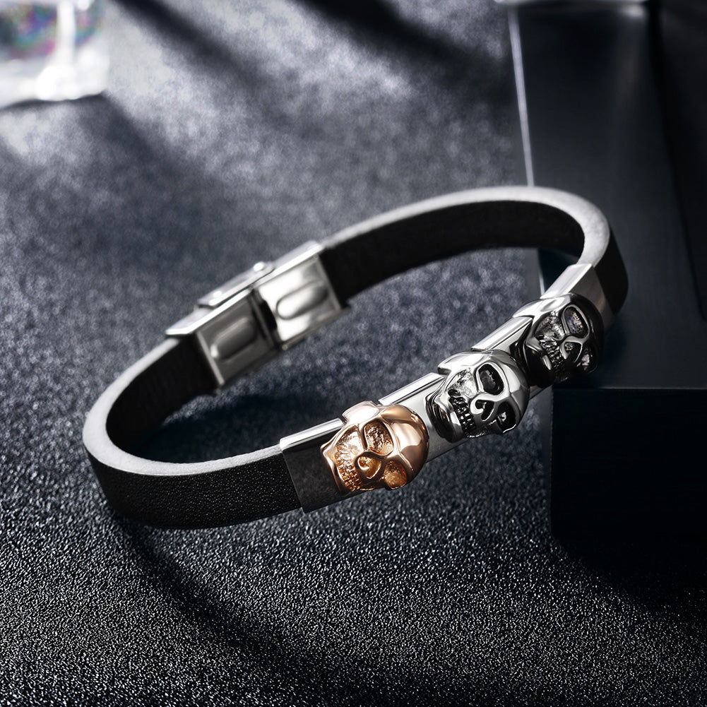 Black belt skeleton bracelet-NSB1572ST