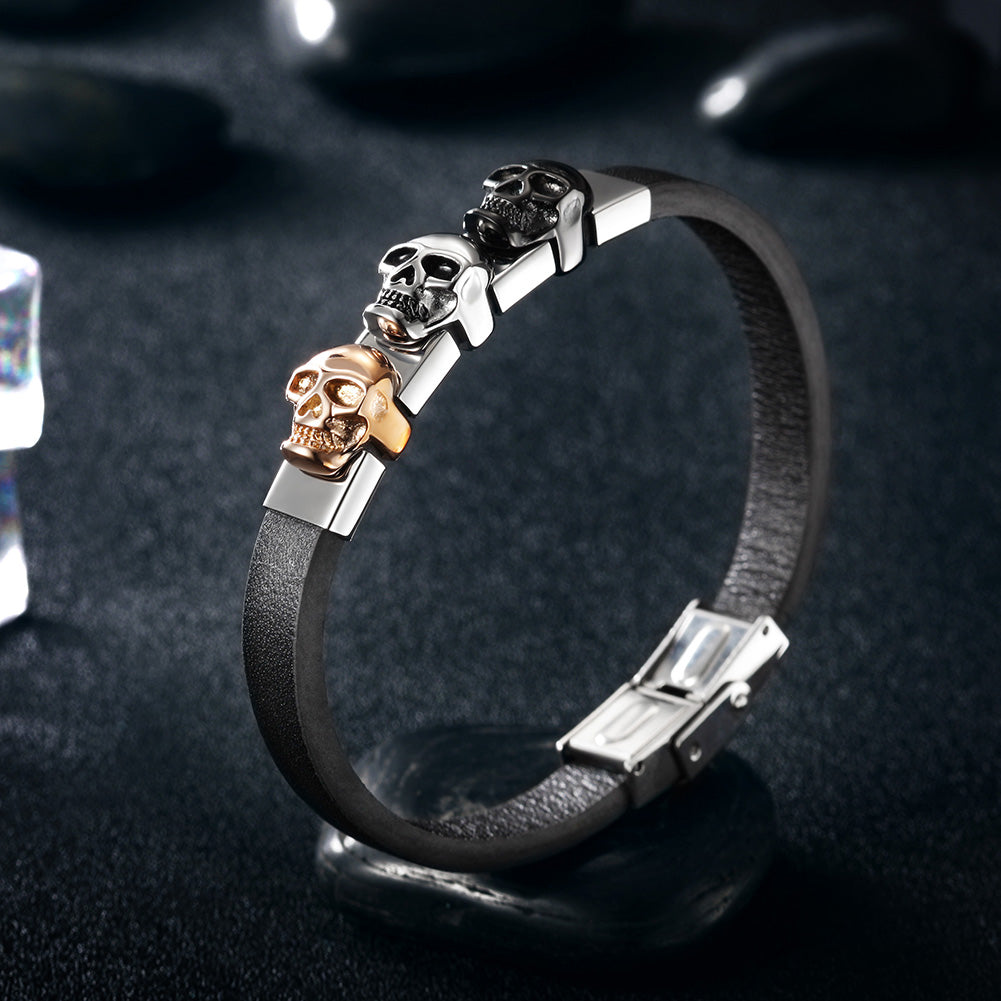 Black belt skeleton bracelet-NSB1572ST