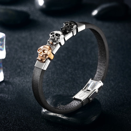 Black belt skeleton bracelet-NSB1572ST