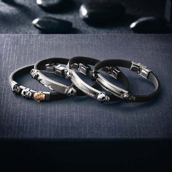 Black belt skeleton bracelet-NSB1572ST