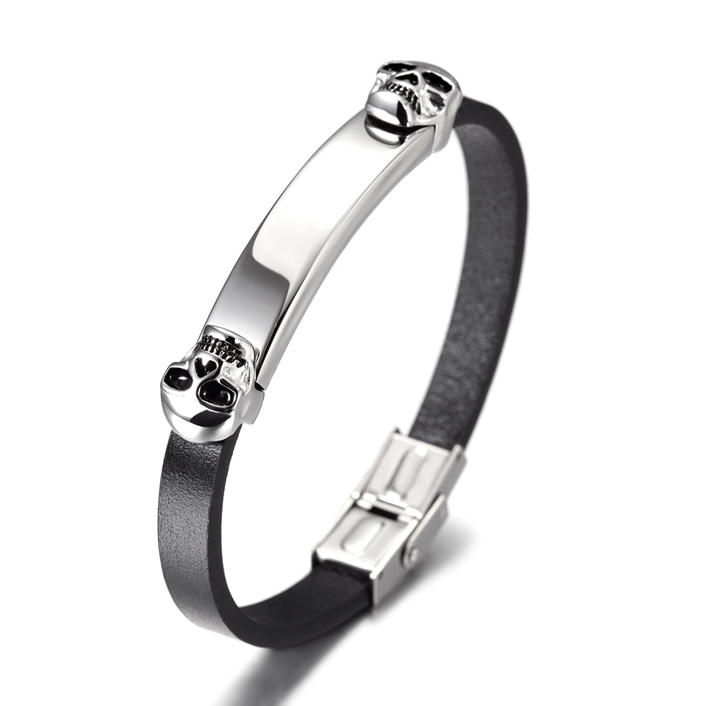 Silver Skull Bracelet-NSB1573ST