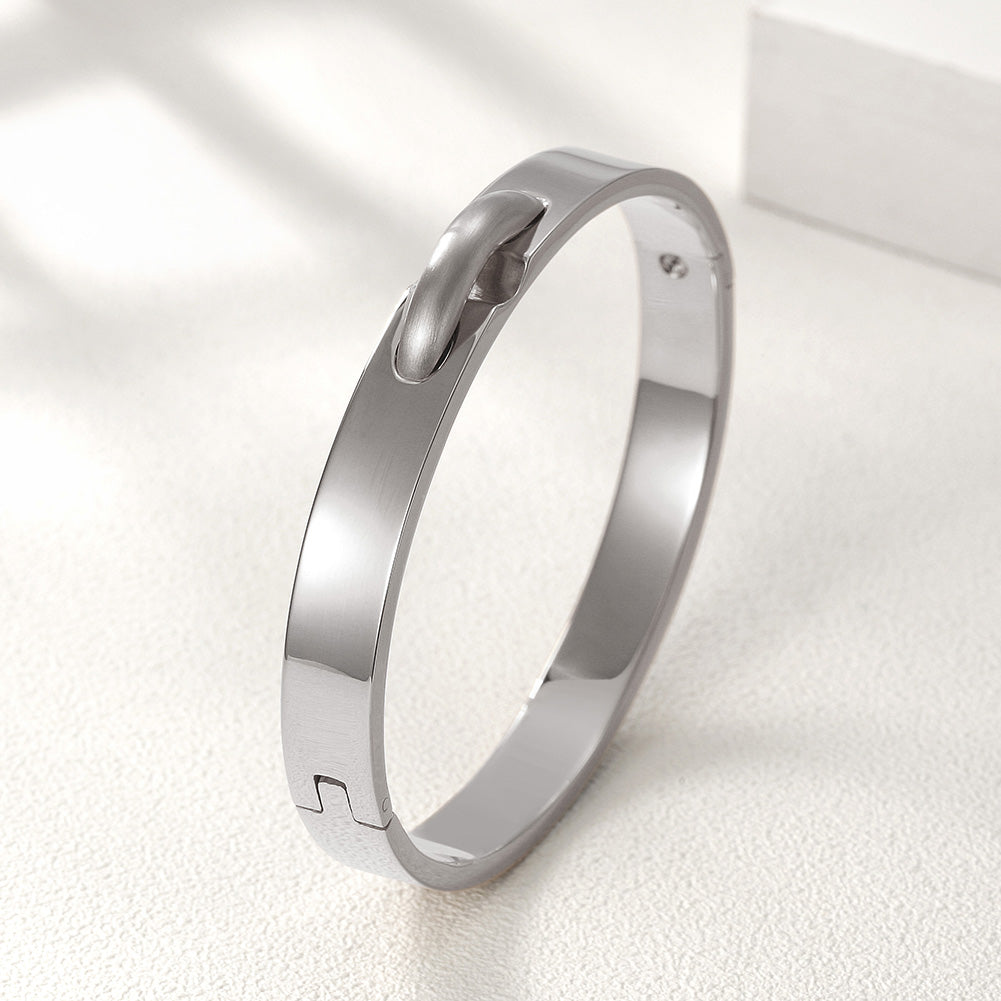 Stainless Steel Creative Smooth Bracelet-NSB1589ST