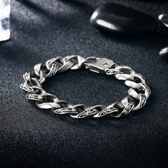 Silver hollow bracelet-NSB1597ST