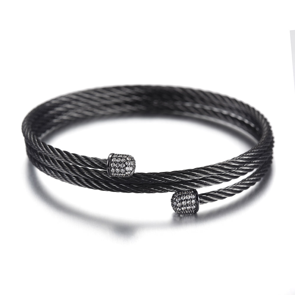 Cable layered bracelet-NSB1604ST