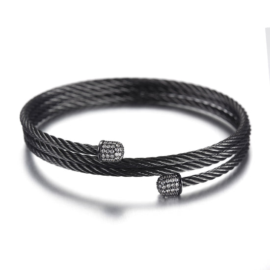 Cable layered bracelet-NSB1604ST