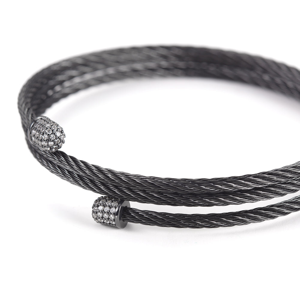 Cable layered bracelet-NSB1604ST