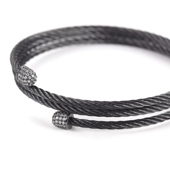 Cable layered bracelet-NSB1604ST