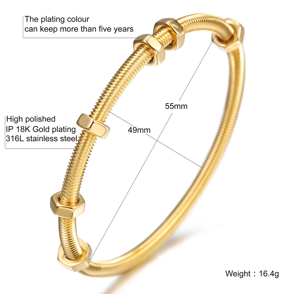 Spiral screw bracelet-NSB1608ST
