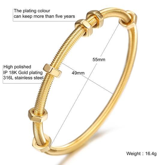Spiral screw bracelet-NSB1608ST