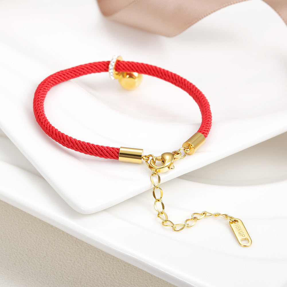 Red cable pig pendant bracelet-NSB1611STGC