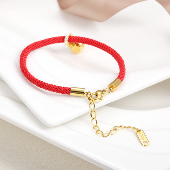 Red cable pig pendant bracelet-NSB1611STGC