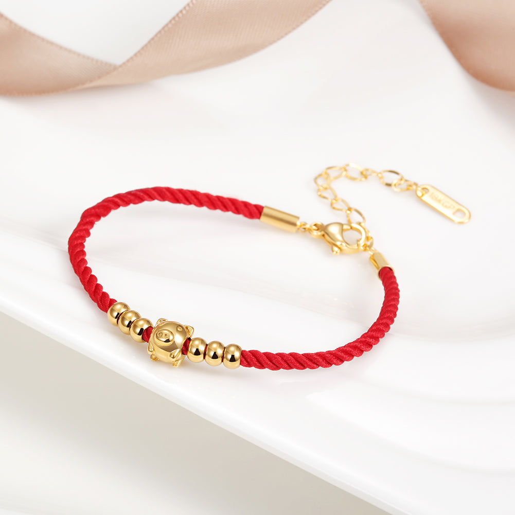 Red cable pig bracelet-NSB1613STGC