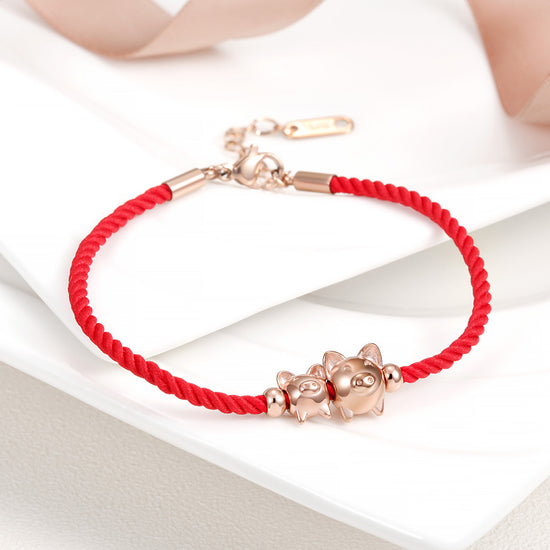 Load image into Gallery viewer, Two Little Pig Red Bracelets-NSB1614STRG
