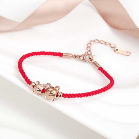 Load image into Gallery viewer, Two Little Pig Red Bracelets-NSB1614STRG
