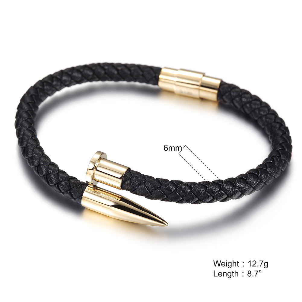 Black rope pointed bracelet-NSB1619ST