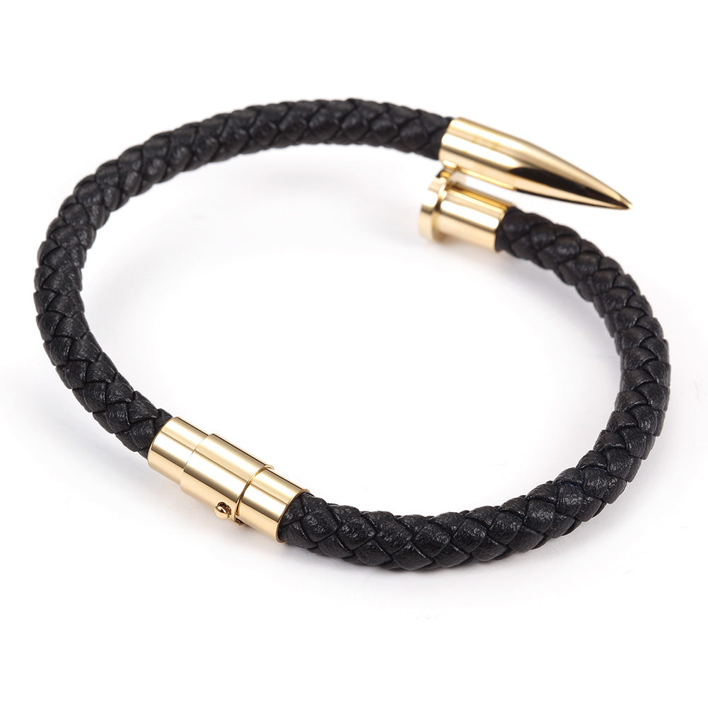 Black rope pointed bracelet-NSB1619ST