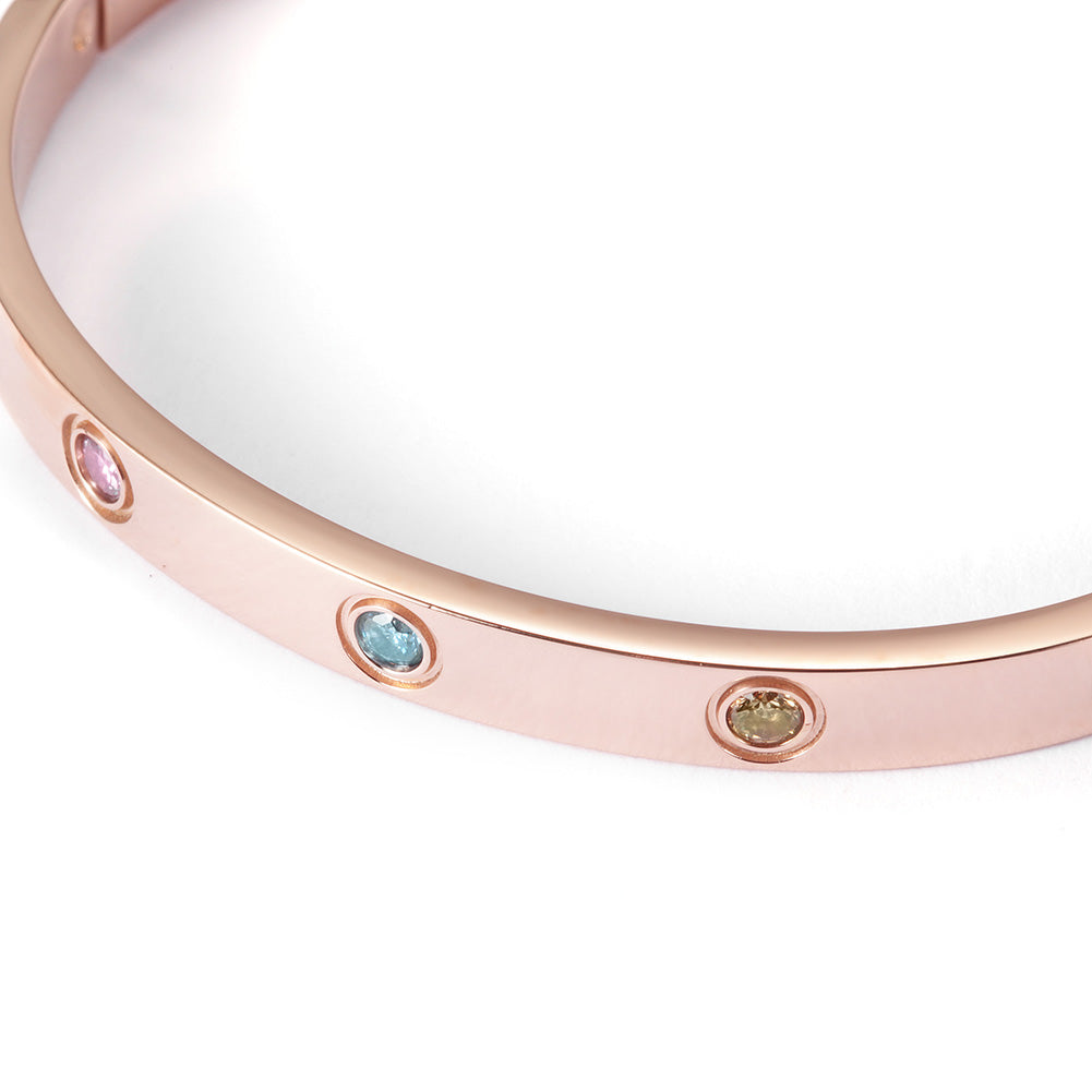 Round colored zircon bracelet-NSB1622ST