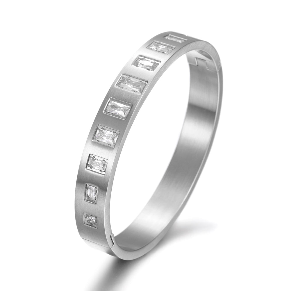 Round square zircon bracelet-NSB1623STS