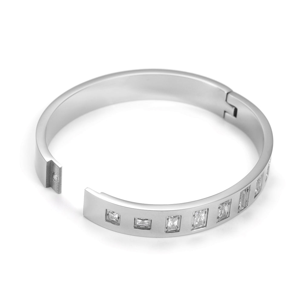 Round square zircon bracelet-NSB1623STS