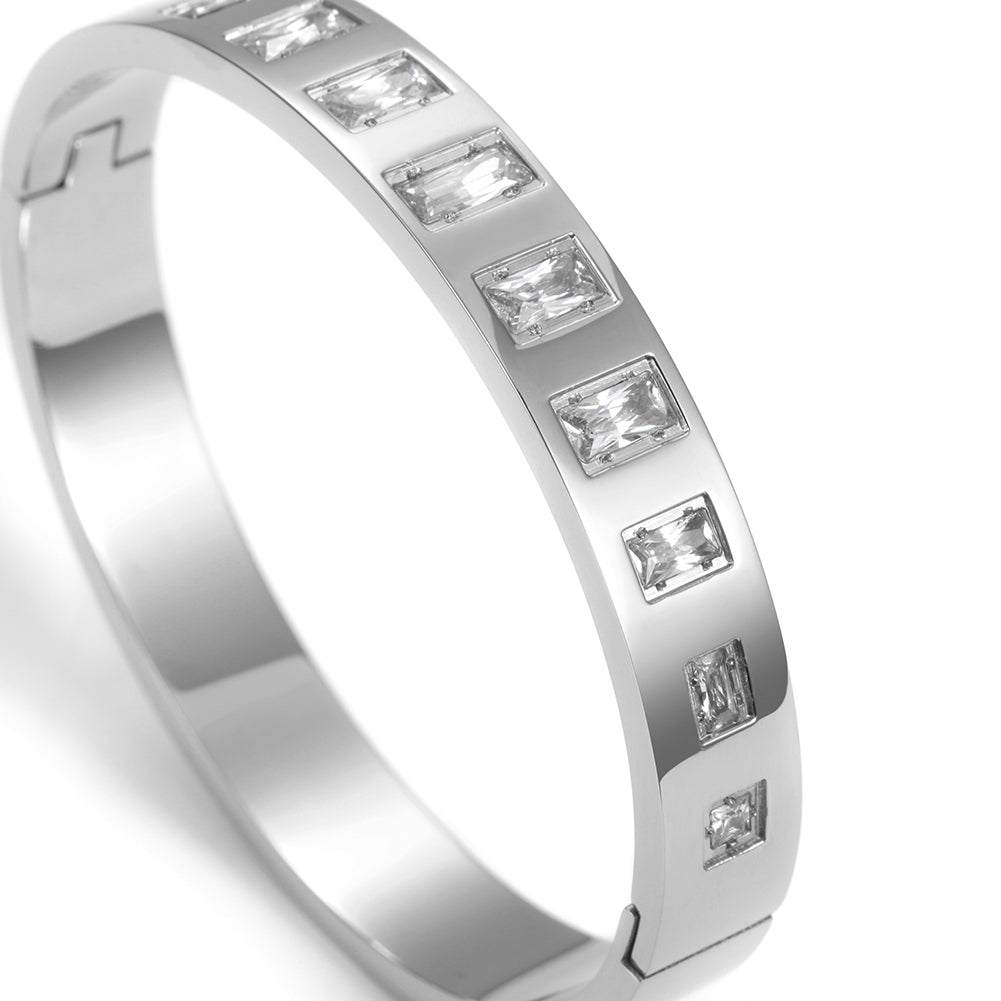 Round square zircon bracelet-NSB1623STS