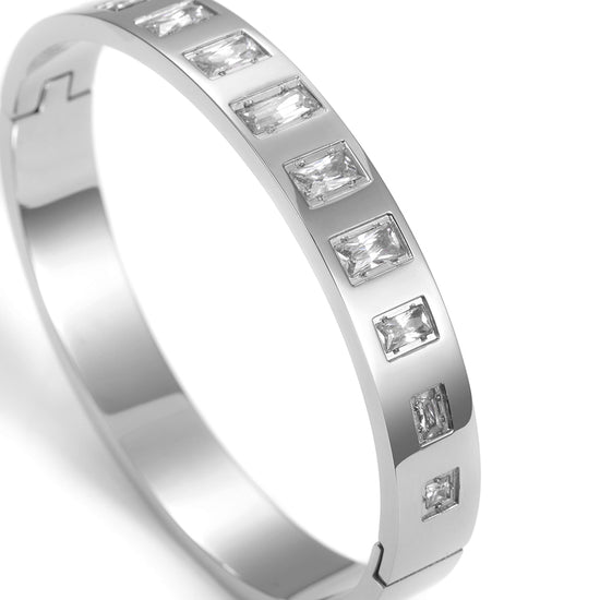 Round square zircon bracelet-NSB1623STS