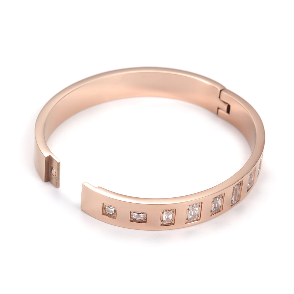Round square zircon bracelet-NSB1623STS