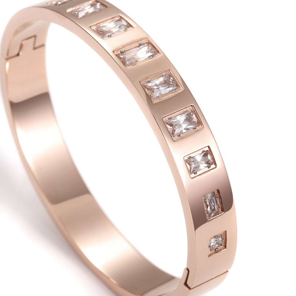 Round square zircon bracelet-NSB1623STS