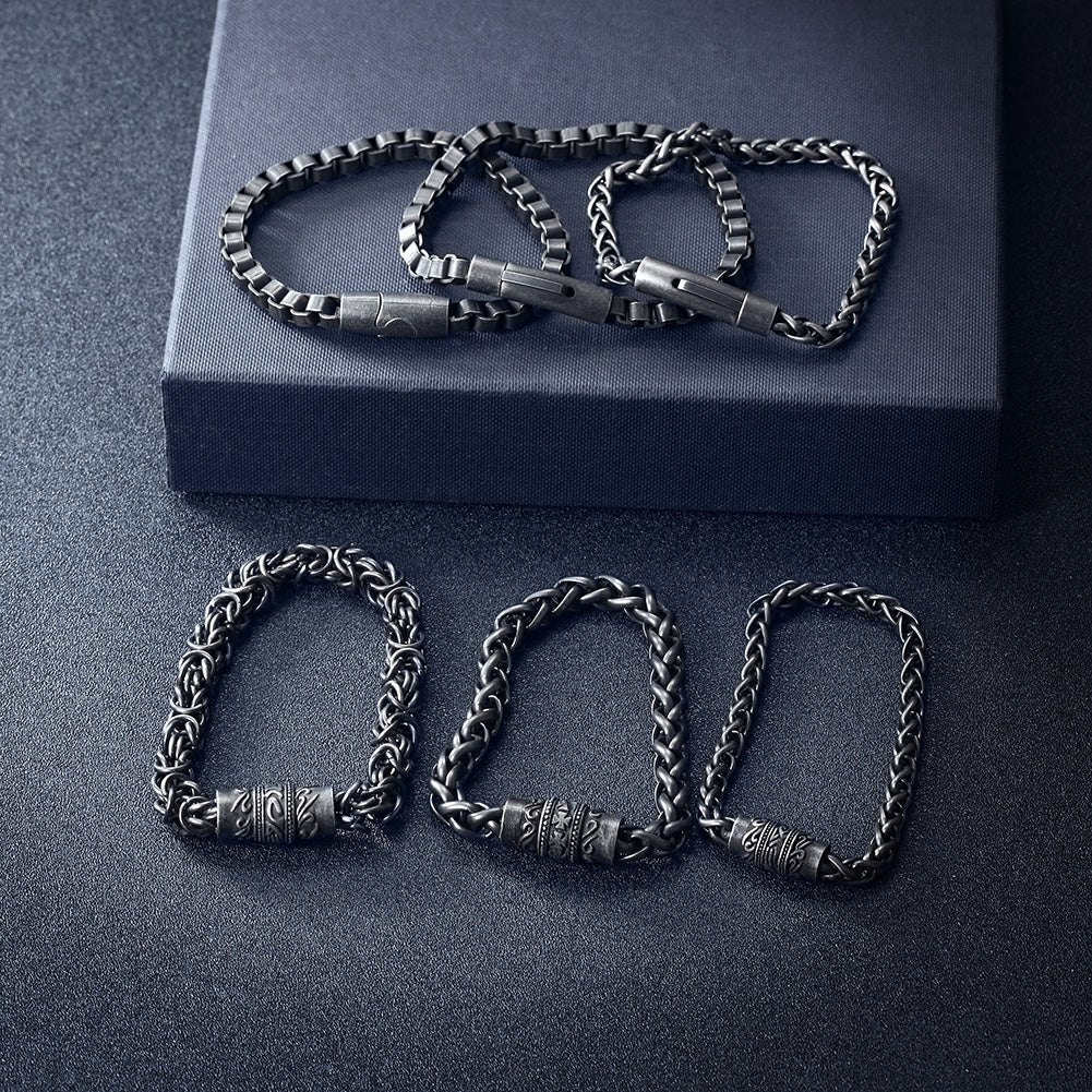 Black chain bracelet-NSB1627ST