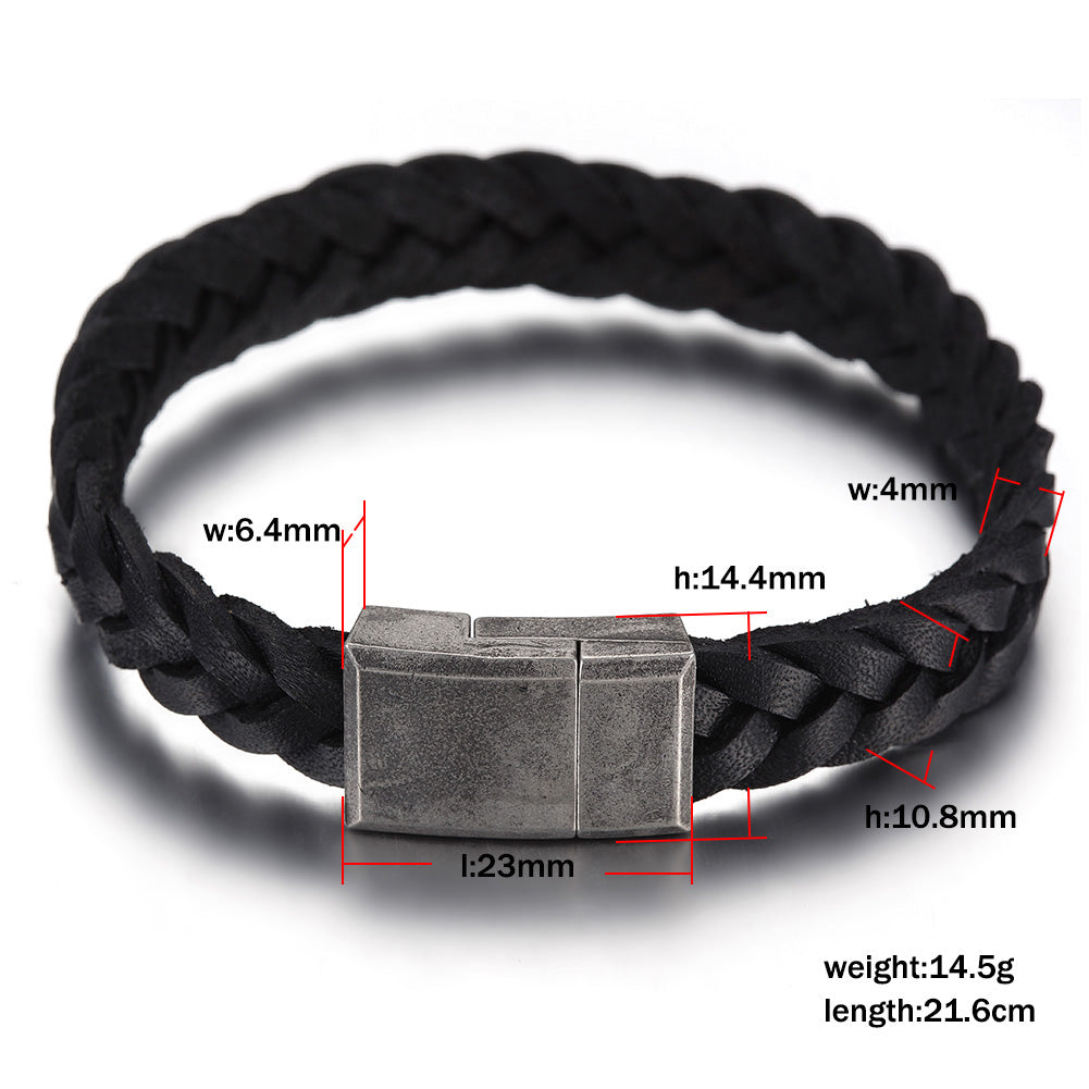 Black exaggerated hemp rope bracelet-NSB1633STBK