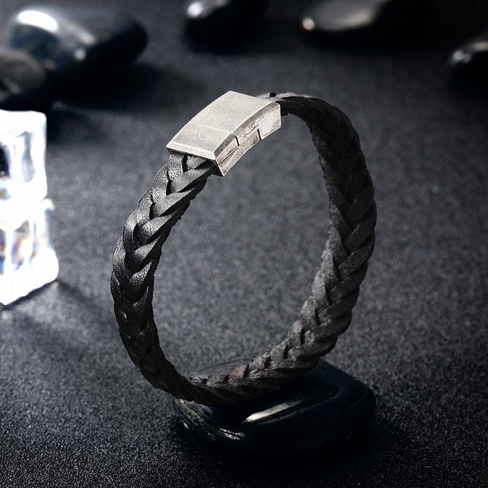 Black exaggerated hemp rope bracelet-NSB1633STBK