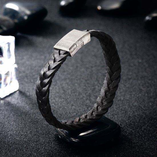Black exaggerated hemp rope bracelet-NSB1633STBK