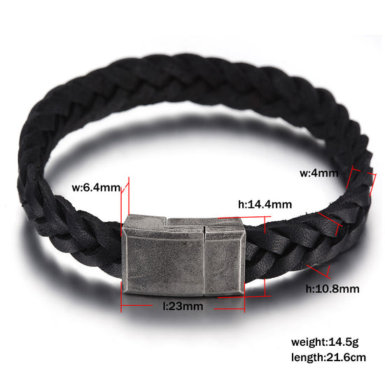 Black exaggerated hemp rope bracelet-NSB1633STBK