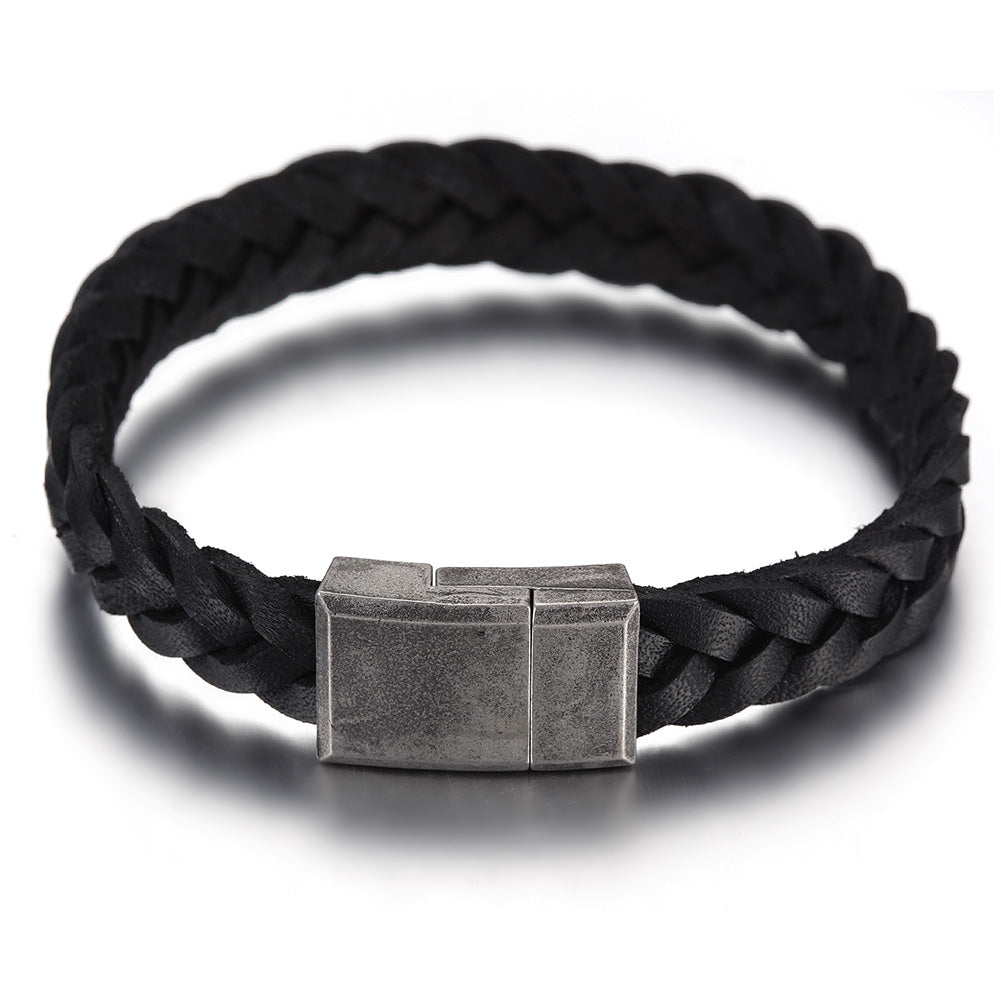 Black exaggerated hemp rope bracelet-NSB1633STBK