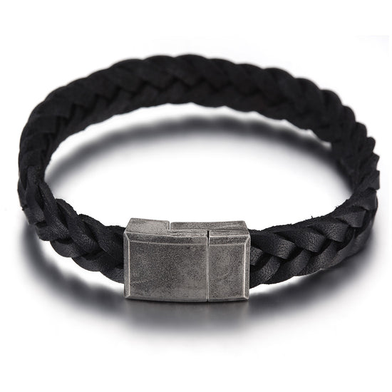 Black exaggerated hemp rope bracelet-NSB1633STBK