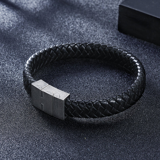 Load image into Gallery viewer, Black exaggerated hemp rope bracelet-NSB1634STBK
