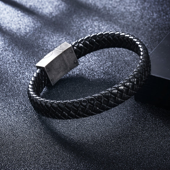 Load image into Gallery viewer, Black exaggerated hemp rope bracelet-NSB1634STBK
