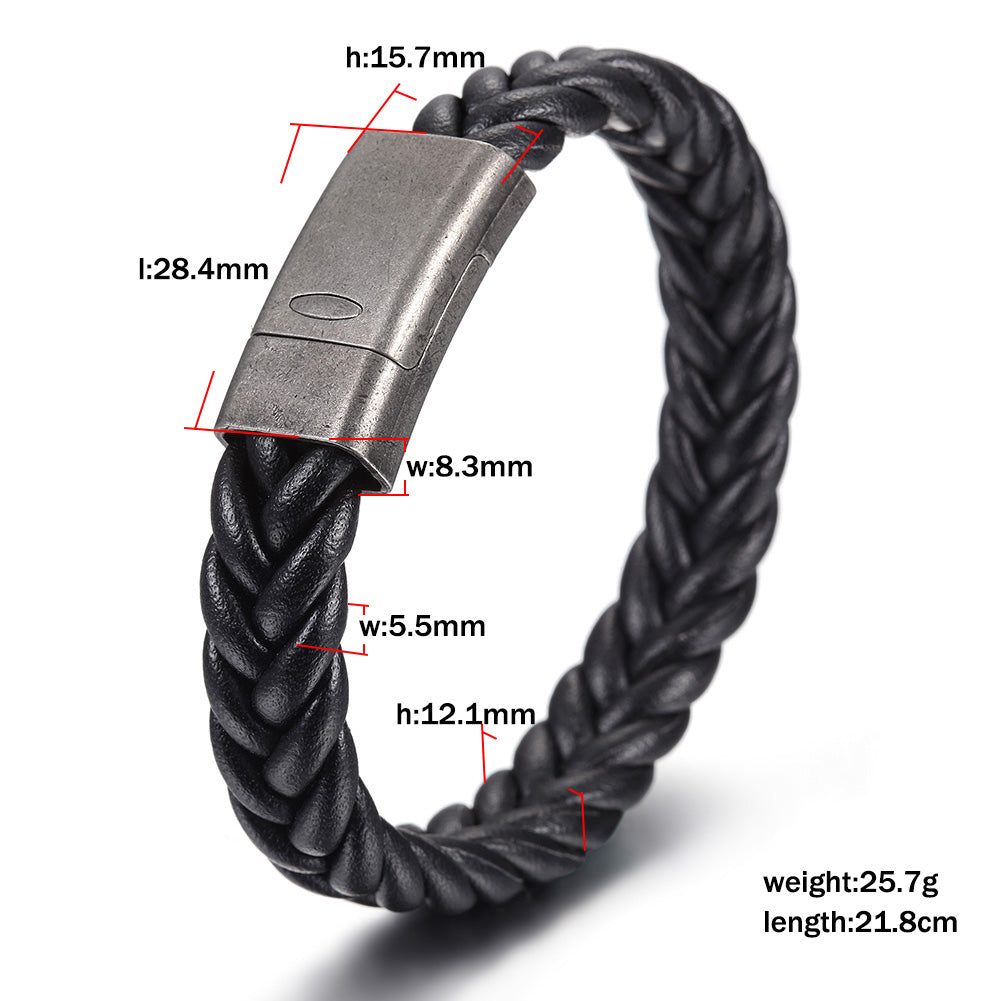 Black exaggerated hemp rope bracelet-NSB1636STBK