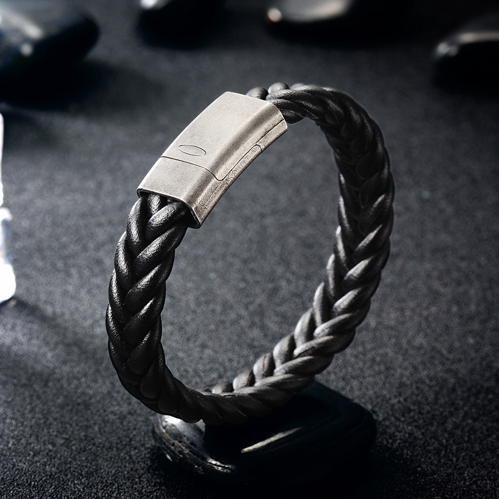 Black exaggerated hemp rope bracelet-NSB1636STBK