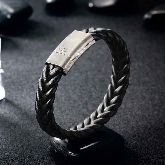 Black exaggerated hemp rope bracelet-NSB1636STBK