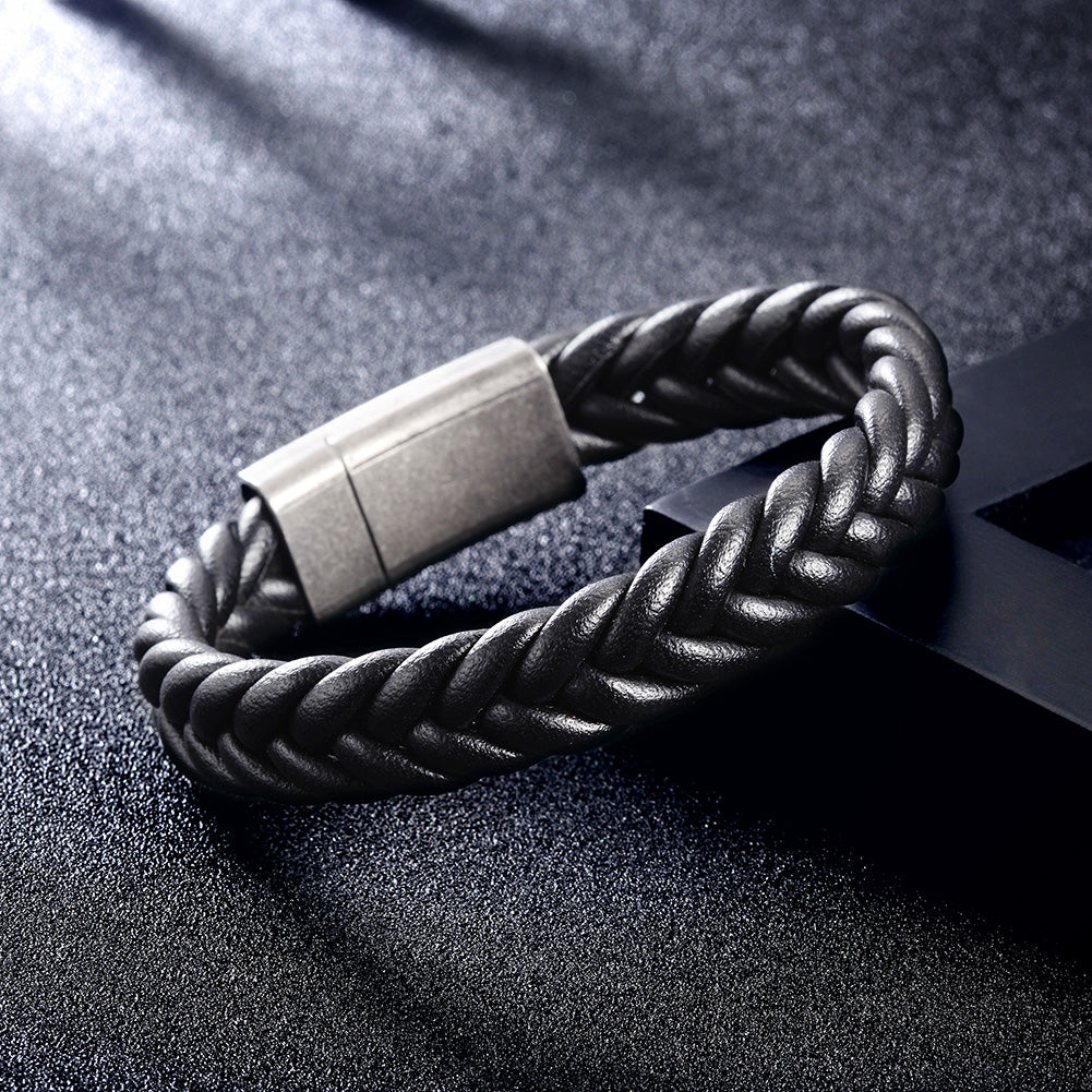 Black exaggerated hemp rope bracelet-NSB1636STBK